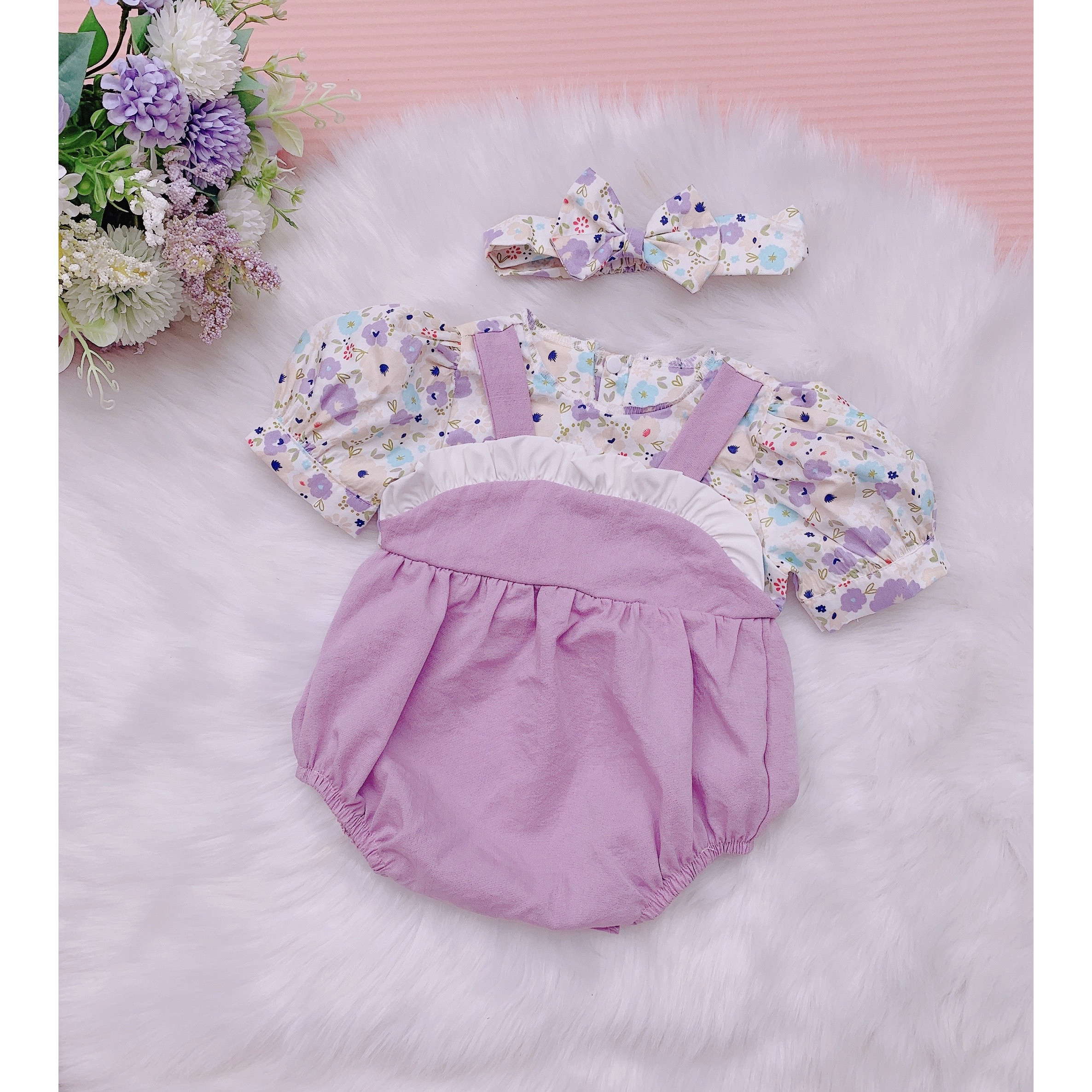 Bodysuit cho bé gái TẶNG TURBAN -Body trẻ em NHƯ Ý HOUSE