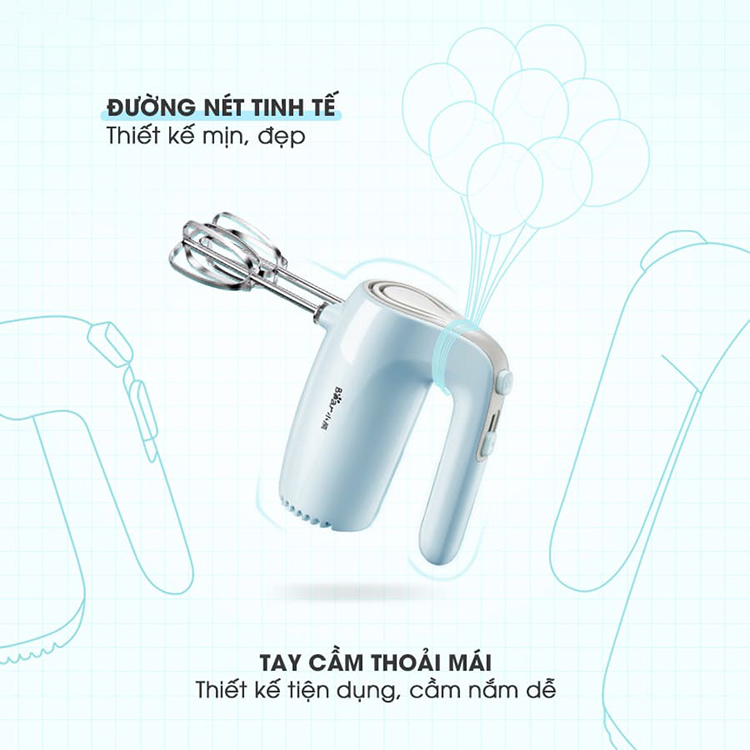 Máy đánh trứng cầm tay Bear DDQ-B02P5 - Hàng Chính Hãng