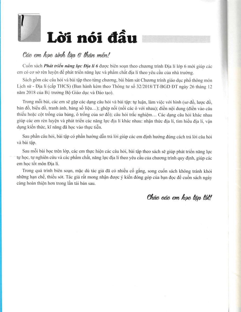 Phát Triển Năng Lực Địa Lí 6 (Theo Chương Trình Giáo Dục Phổ Thông Mới Môn Lịch Sử - Địa Lí Cấp Trung Học Cơ Sở - ND)