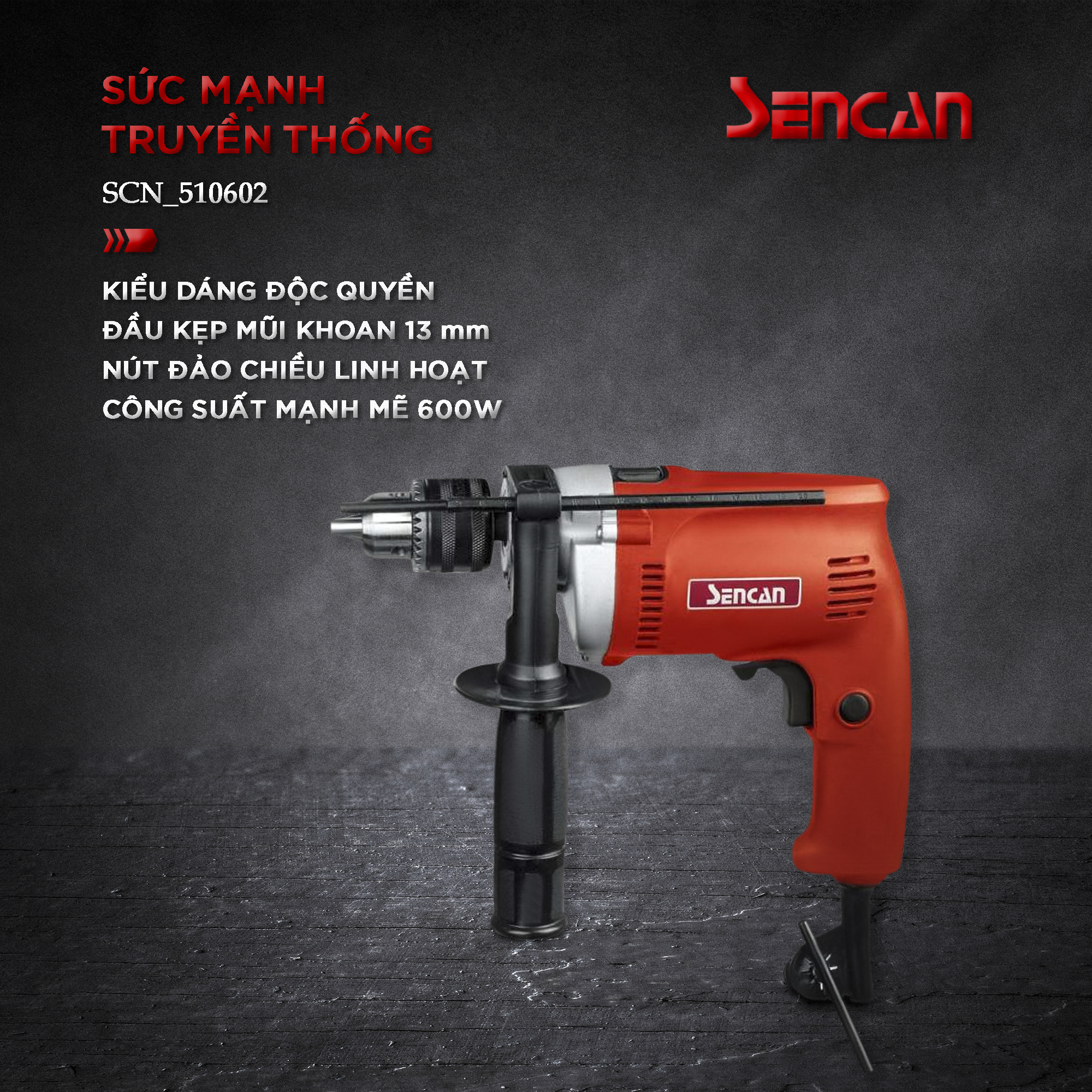 Máy khoan động lực 13mm có bê tông Sencan 521302