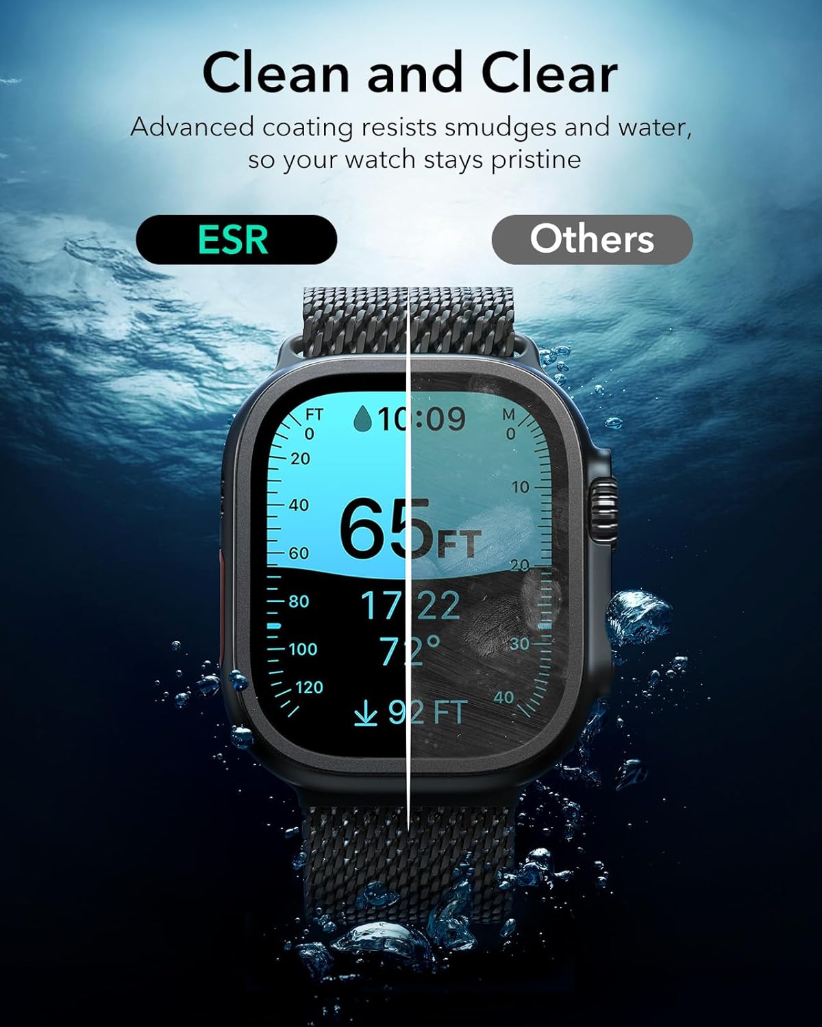 Kính Cường Lực Viền Kim Loại cho Apple Watch Ultra 3 49mm ESR Armorite Screen Protector – Hàng Chính Hãng