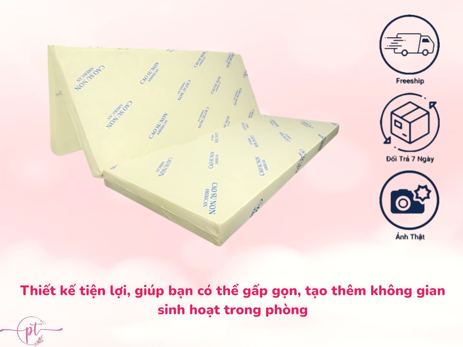Nệm Cao Su Non America Đệm Cao Su Non Hàng Chính Hãng Gấp 3 Đủ Size 1m Đến 1m8 Dày 10cm