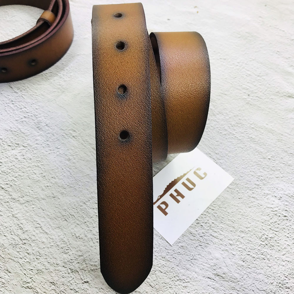Thắt Lưng Nam Da Bò Trơn Không Đầu Khóa, Dây Nịt Nam Da Bò Nguyên Tấm Không Đầu Khóa C03