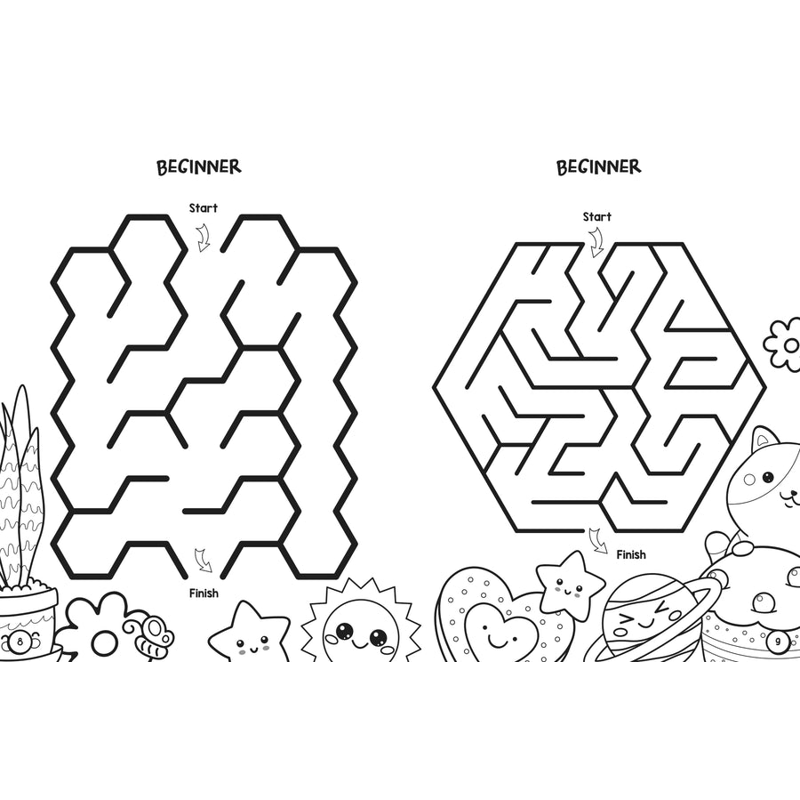 Sách Colouring And Mazes - Kawaii