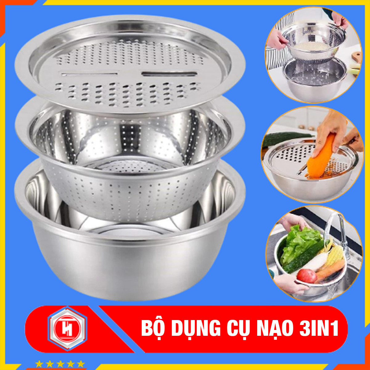 Bộ dụng cụ nạo củ quả 3in1 tiện lợi - HT SYS