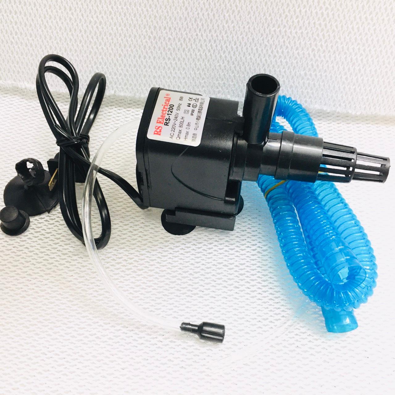 Combo máy bơm lọc nước RS 1200 + 1 hộp lọc nhỏ + 1 miếng bông lọc nước hồ cá