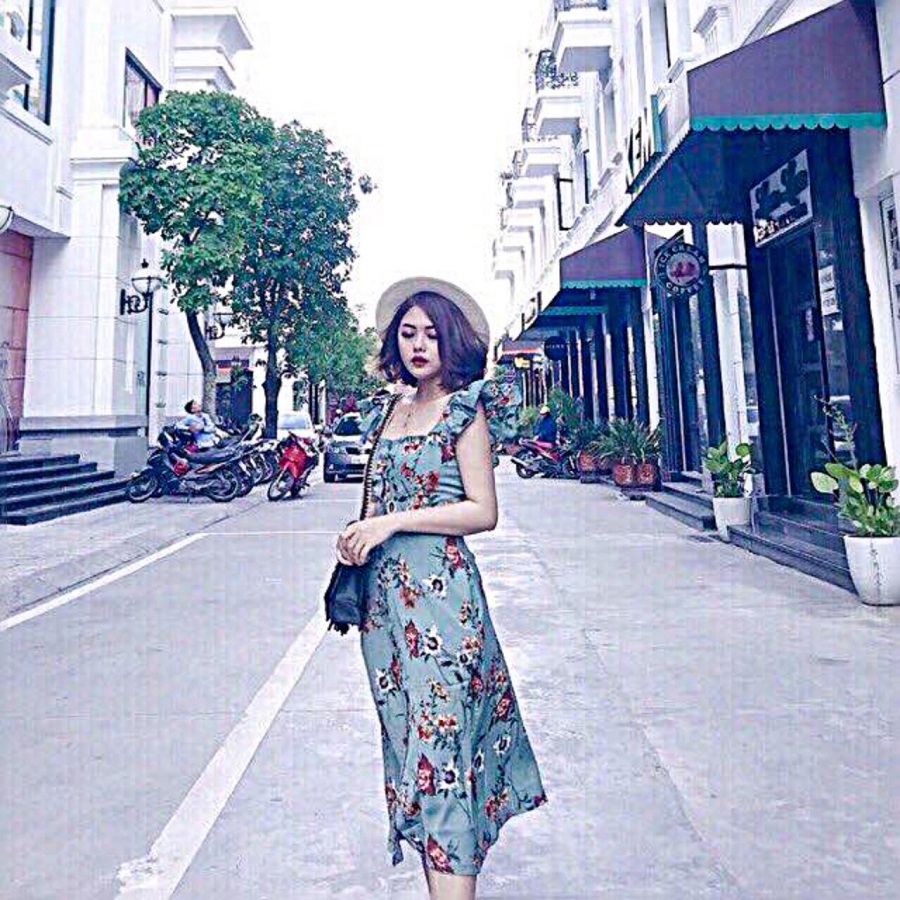 ĐẦM MAXI SUÔNG HOA TAY CÁNH TIÊN