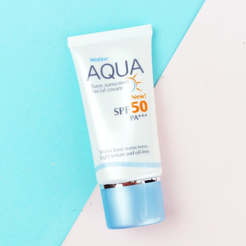 Kem chống nắng trắng da Mistine Aqua Base Suncream Thái Lan 20ml tặng móc khóa