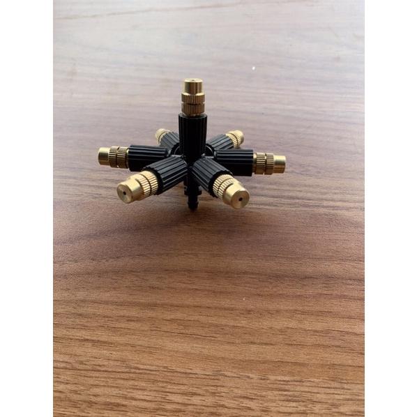 Béc phun sương 7 hướng đầu đồng kèm ren ngoài 21 và bù áp