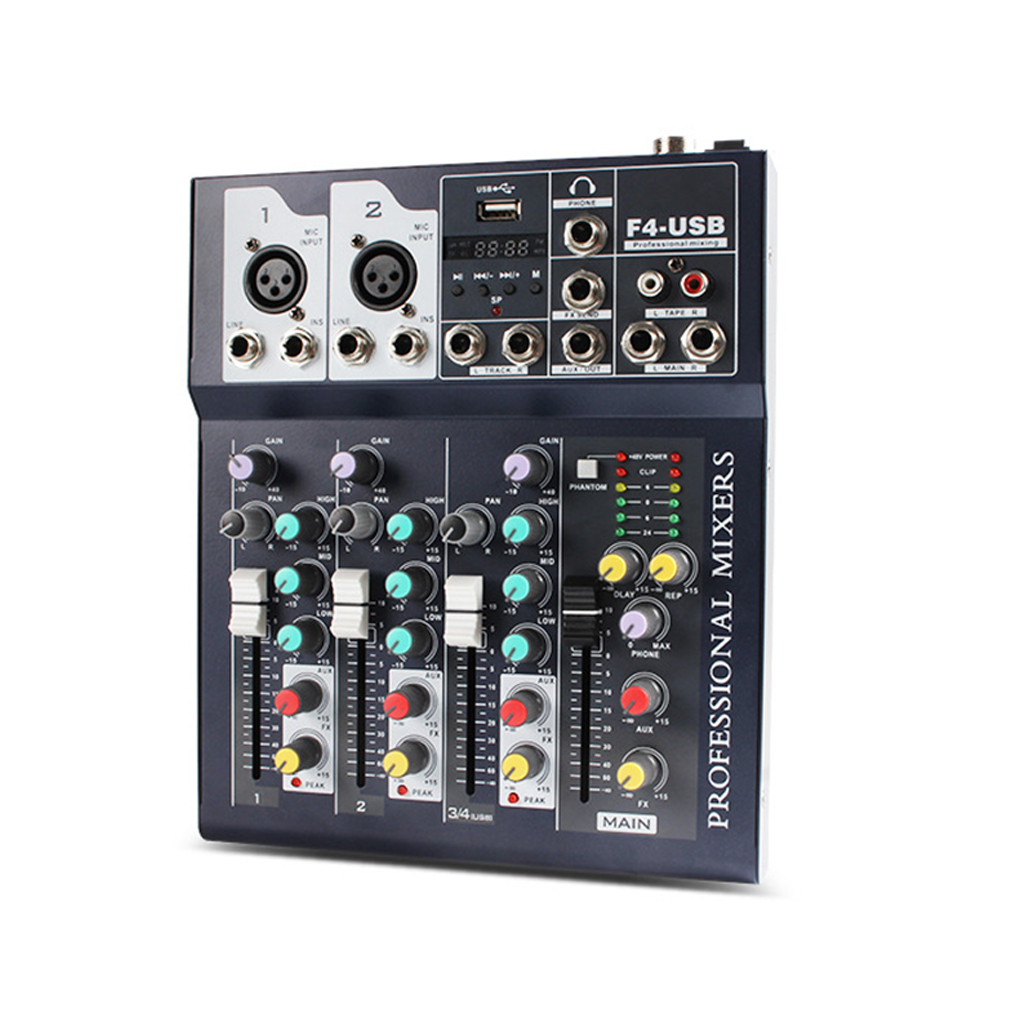 Bộ Mixer Âm Thanh F4 - USB Bluetooth Cao Cấp - Mixer Hát Live - Thu Âm - Karaoke 4178