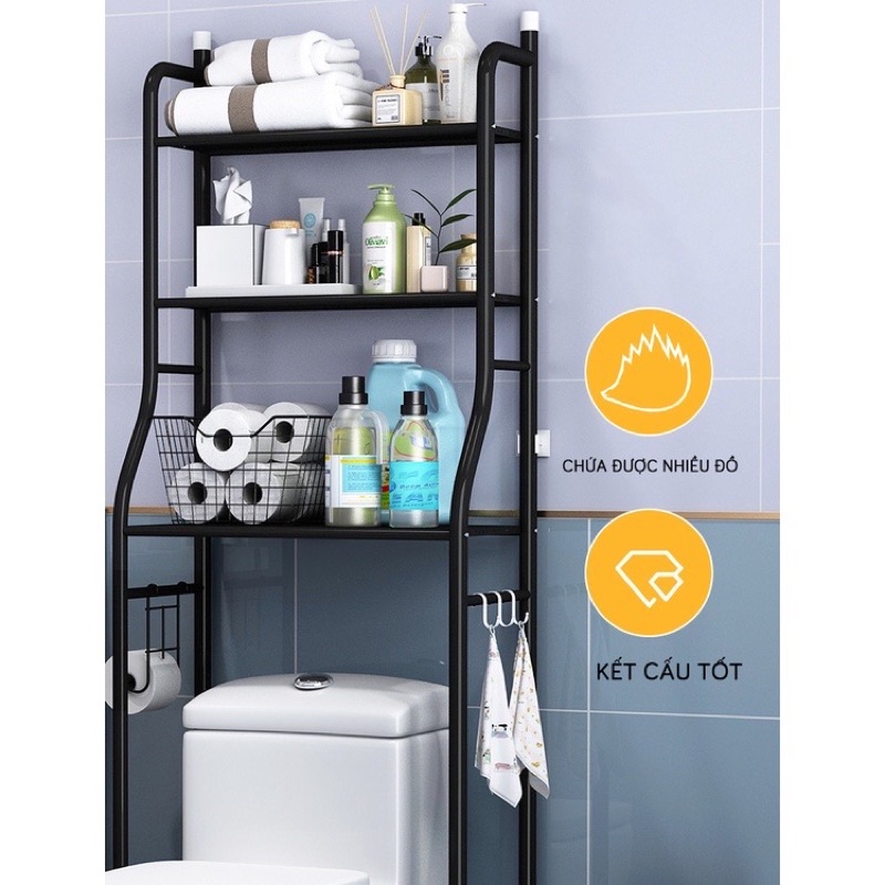 Kệ Nhà Vệ Sinh Bồn Cầu 3 Tầng, Giá Để Đồ Máy Giặt Cao Cấp