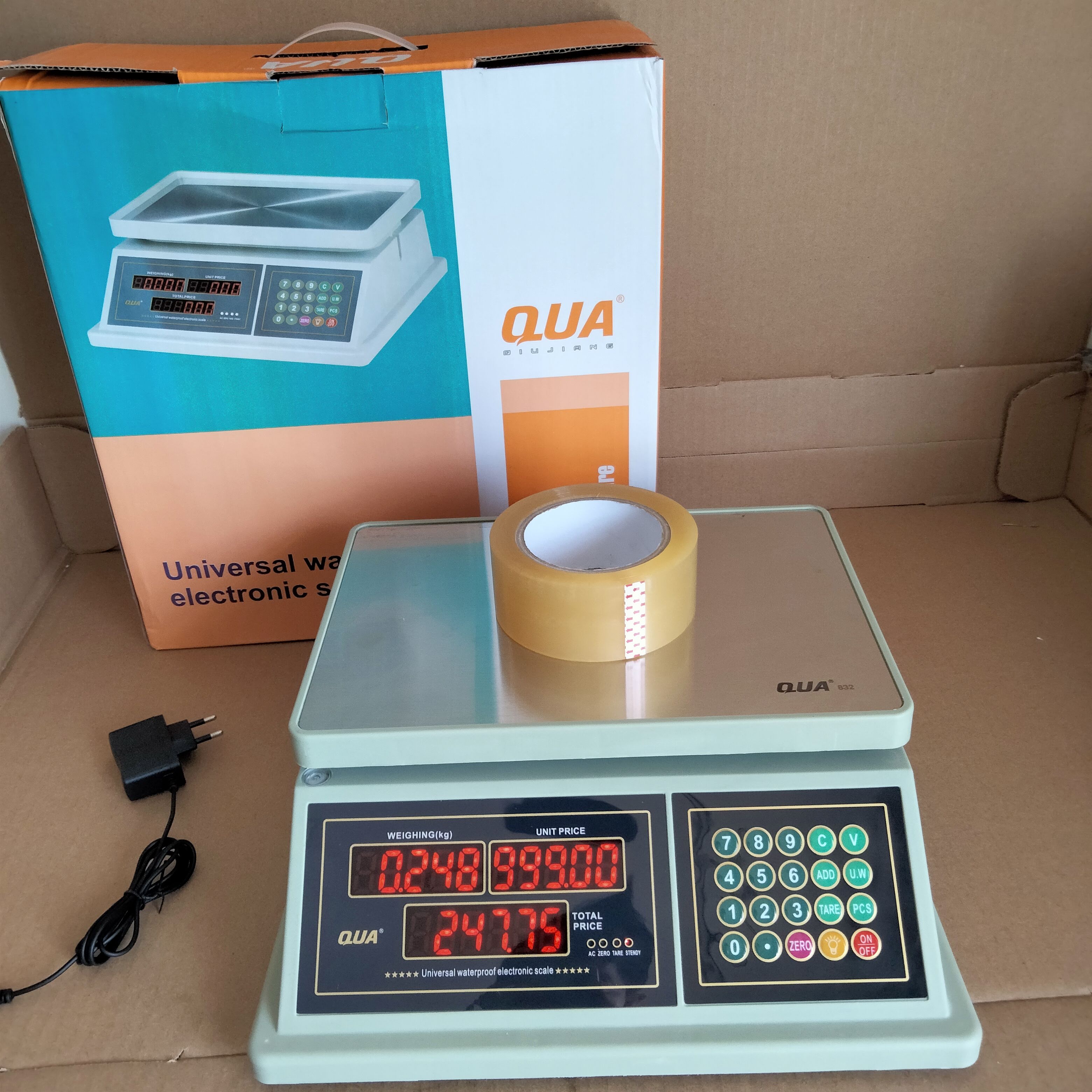 Cân Điện Tử Tính Tiền Chống Nước QUA 832 - 30kg/1 gram