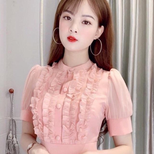 Đầm tay con xếp bèo ngực thướt tha nữ tính