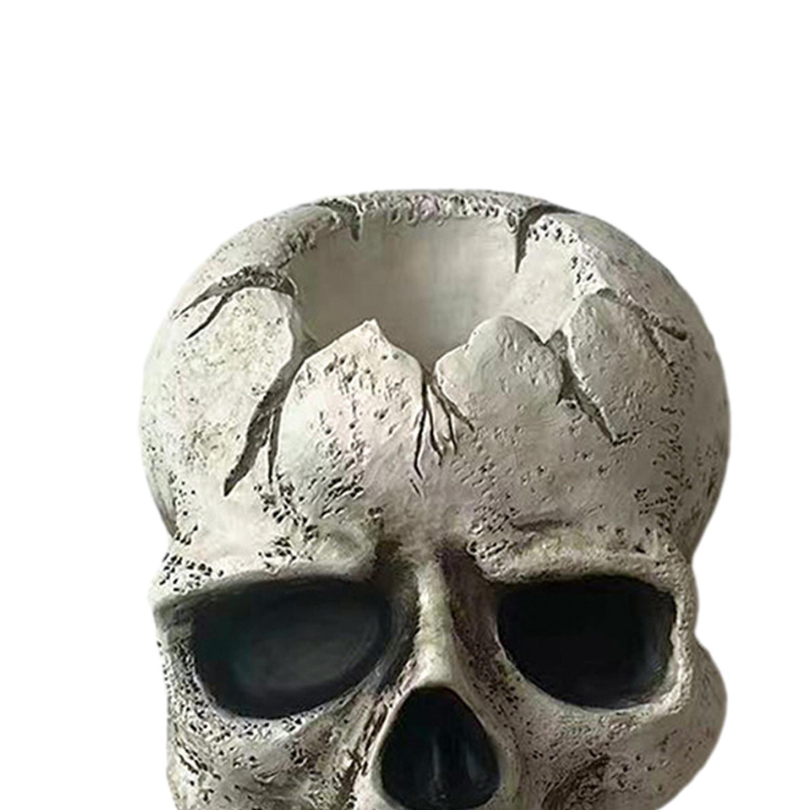 Halloween Skull Head Candle Holder Exquisite for Haunted House Holiday Party