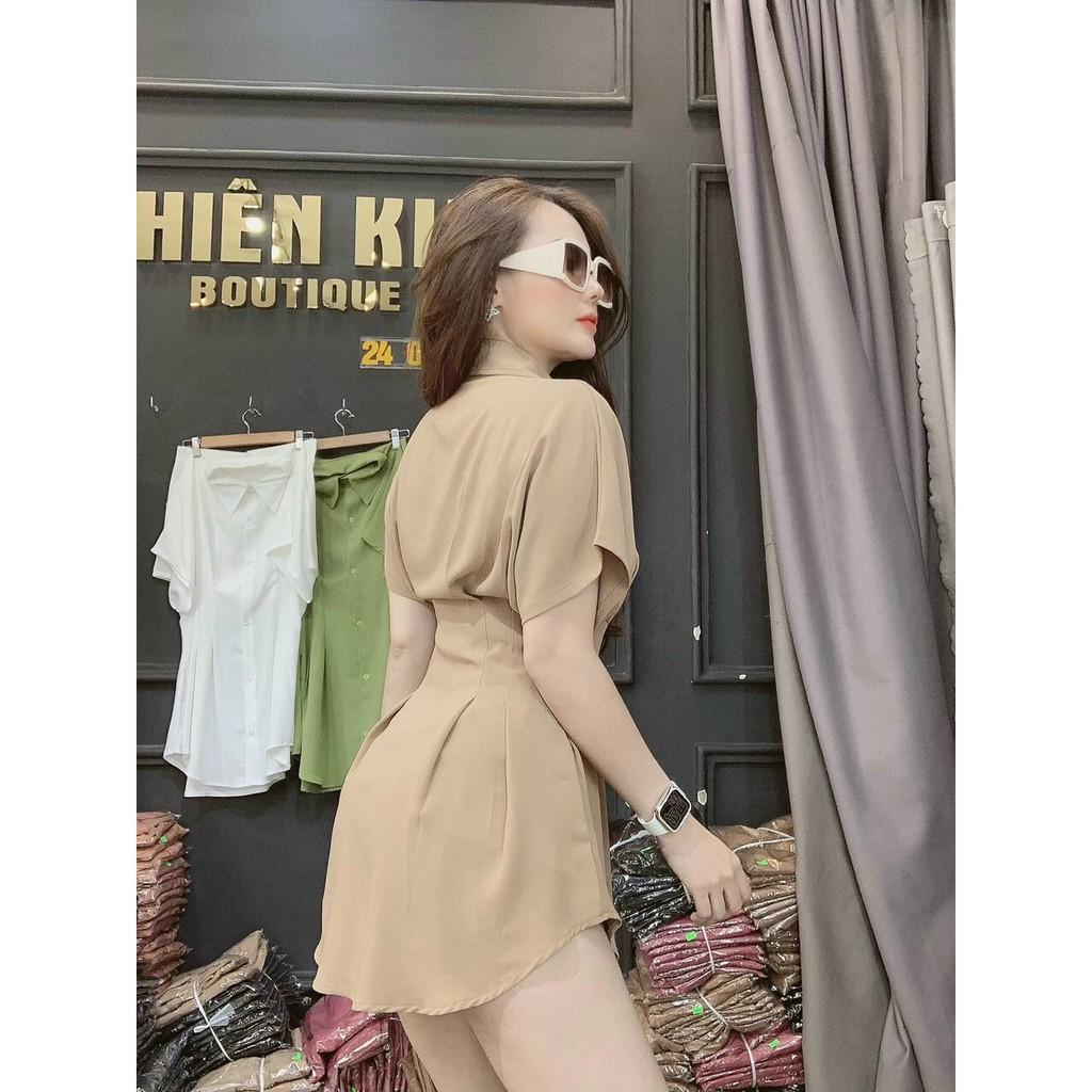 Set đầm sơ mi và quần phong cách nữ tính Việt Hoàng Shop 75