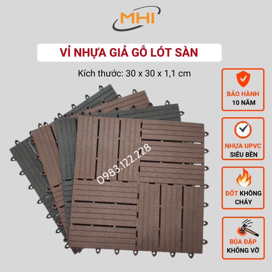 Thảm lót sàn MHI-12 NAN - Phong cách mới. Chống trơn trượt ban công, bể bơi, sân vườn, sân thượng, nhà tắm