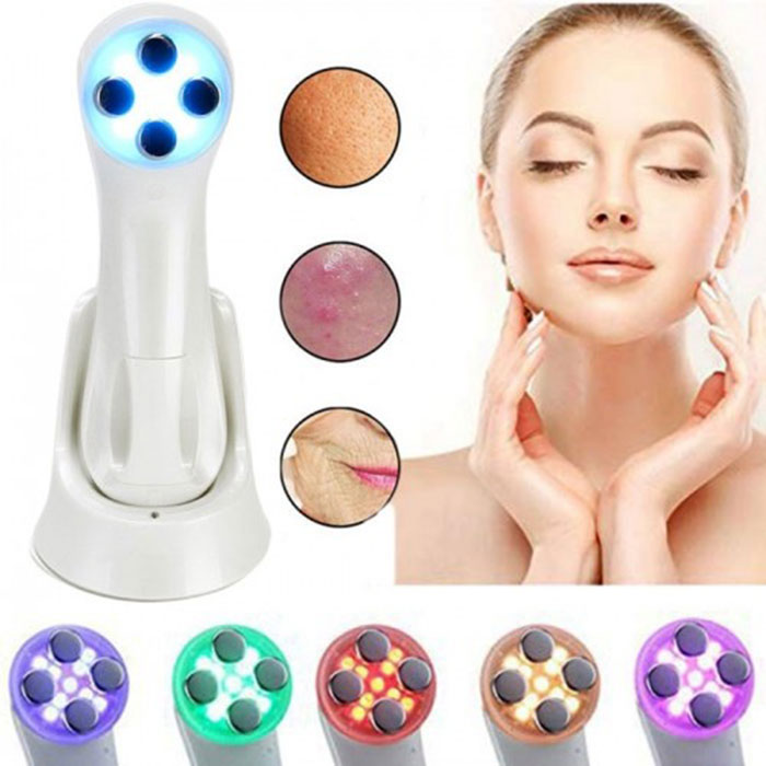 Máy massage mặt điện di 2 đầu ánh sáng sinh học, công nghệ RF, EMS, Vibration 9901