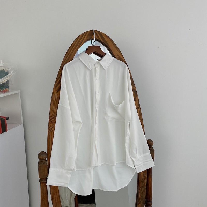 Sơ mi dáng rộng đuôi tôm