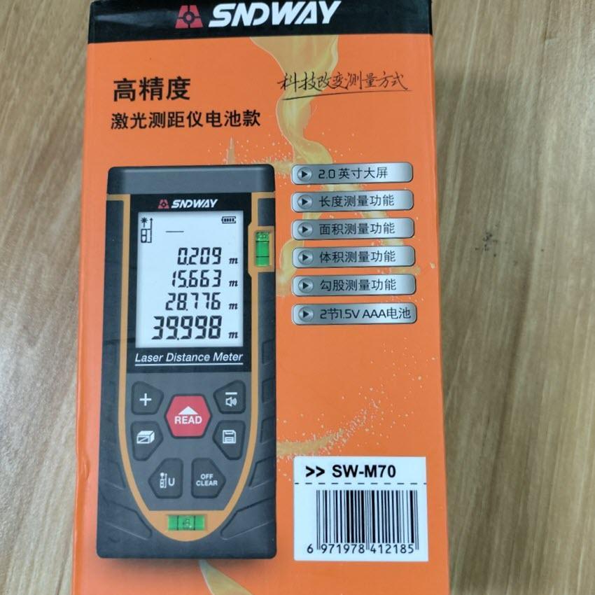 Thước đo khoảng cách, đo bằng tia laser – SNDWAY 70M – Đo đạc nhanh, chính xác, màn hình Led rõ nét, Tiêu chuẩn IP54