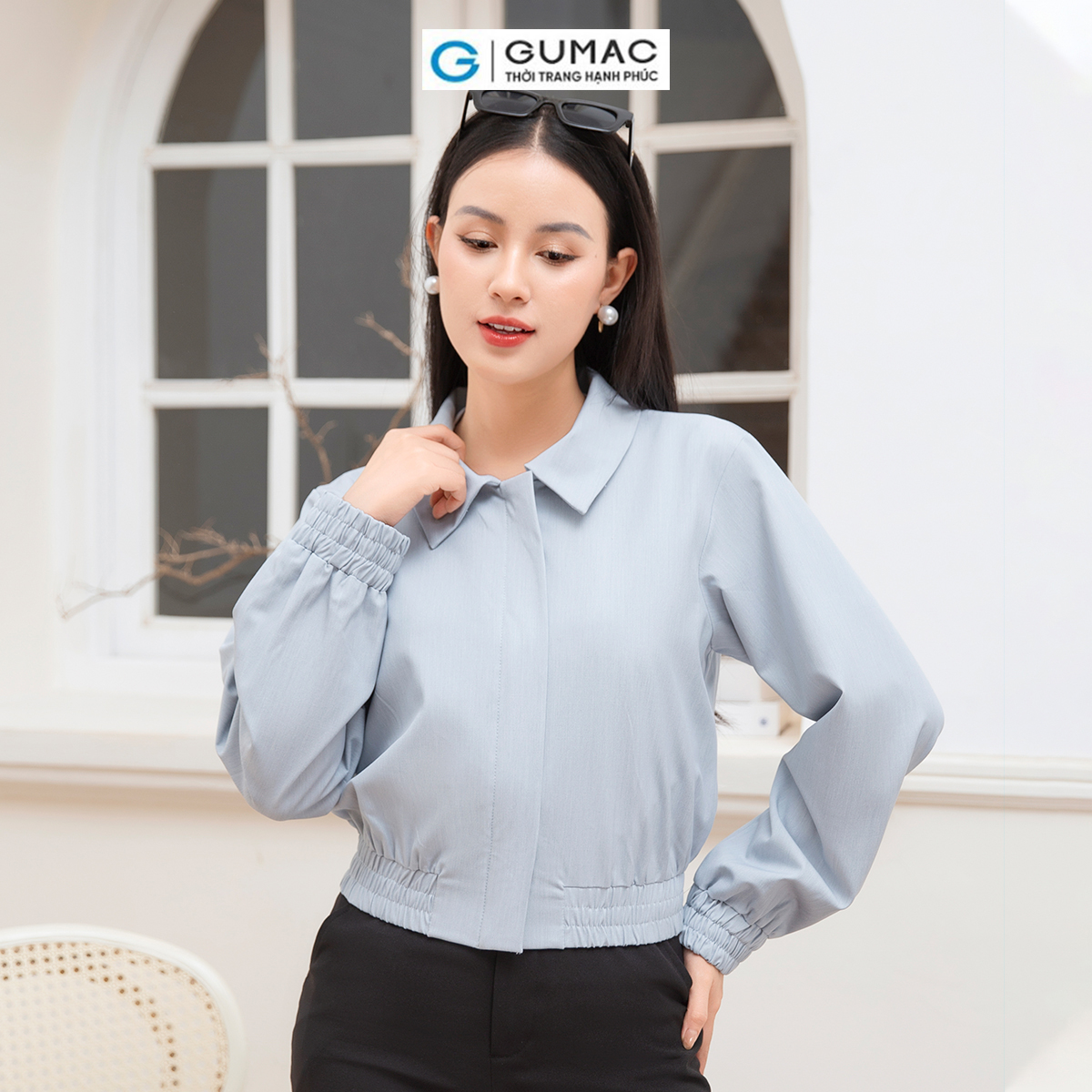 Áo khoác phối dây kéo thời trang GUMAC AD10026