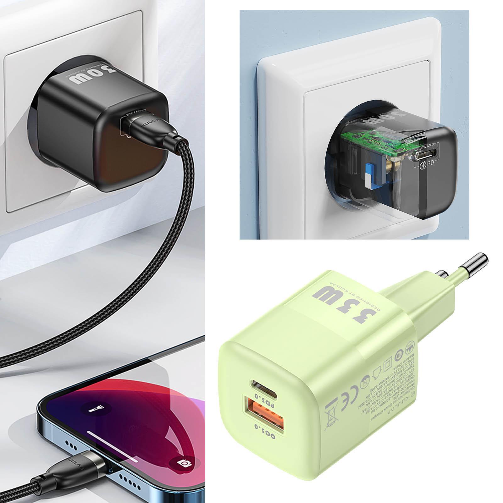 33W Dual Port Wall Charger Adapter Smart Chip for iOS Android Phones EU