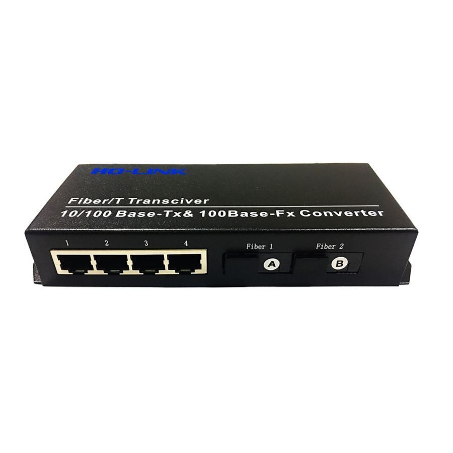 Switch chuyển tiếp quang điện Ho-link HL-2F4E-1SC 10/100MB - Hàng Chính hãng