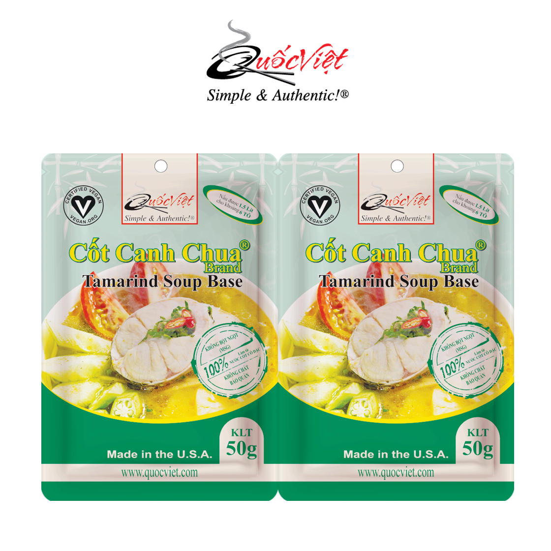 COMBO 2 Gói Gia vị Cốt Canh chua Quốc Việt - 2 x 50g - VN10509