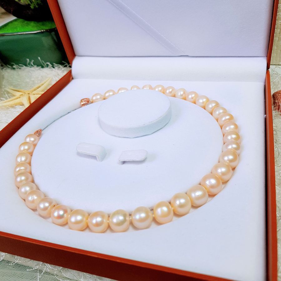 Vòng Cổ Ngọc Trai Nước Ngọt Thiên Nhiên Cao Cấp - Chuỗi Đơn Phú Quý - Trang Sức Cô Tấm - GINA PEARL (12ly) - CTJ0712