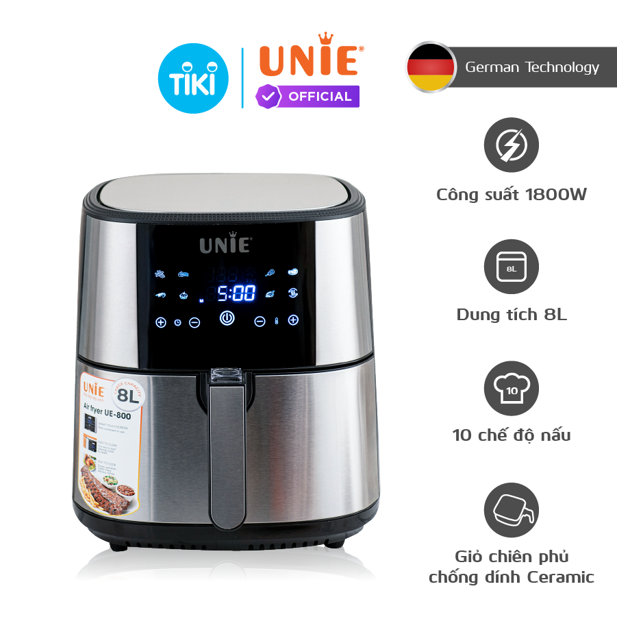 Nồi chiên không dầu UNIE UE-800 công suất 1800W dung tích 8L - Hàng chính hãng