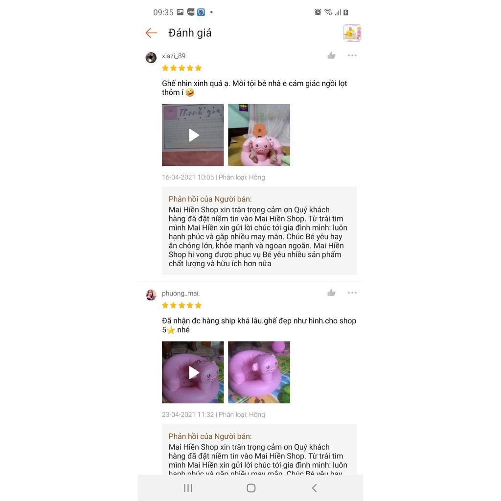 Ghế tập ngồi Ghế hơi tập ngồi cho bé hình heo ngộ nghĩnh ,đáng yêu chống gù lưng và an toàn cho bé, TOGABO