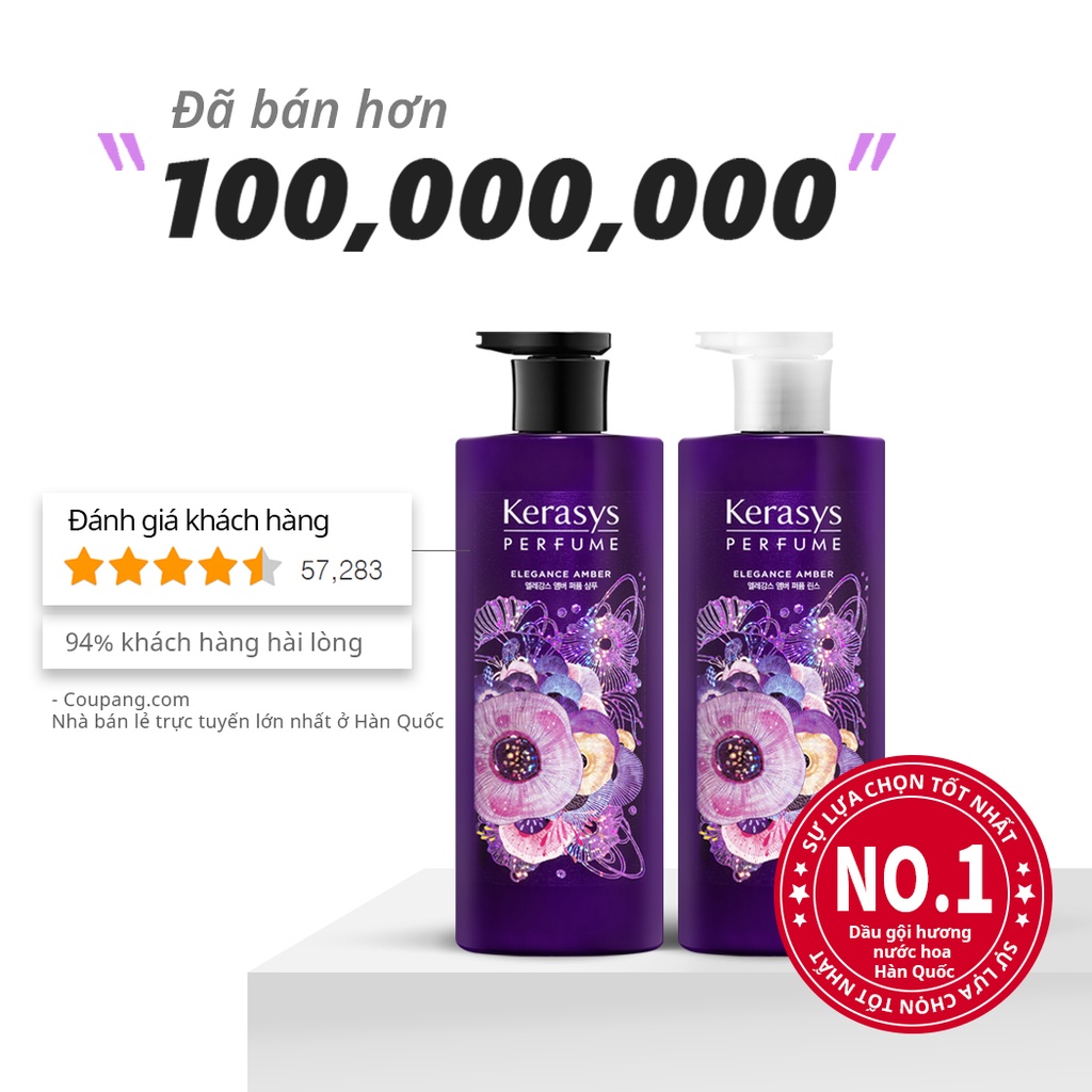 Dầu Gội Kerasys Elegance Amber Cao Cấp Hàn Quốc Hương Nước Hoa Hổ Phách 600ml