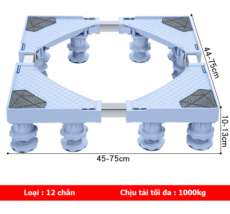 Chân đế máy giặt tủ lạnh inox cao cấp tải trọng 1000kg - hàng nhập khẩu