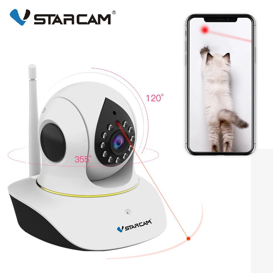 Camera IP Wifi VStarcam C38s 2.0 - Full HD 1080p , Lắp trong nhà , camera không dây , Kèm thẻ nhớ 128GB A1 Lexar  - Hàng chính hãng