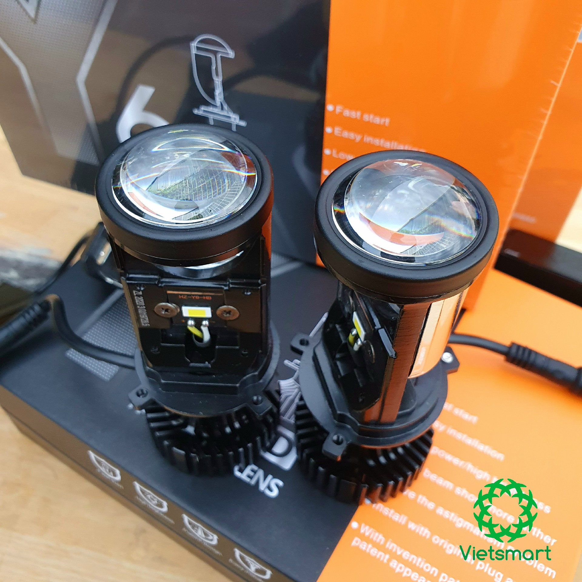 Đèn LED bi cầu mini Y6D 72W 6000K model 2022 chân H4 cho ô tô, xe máy