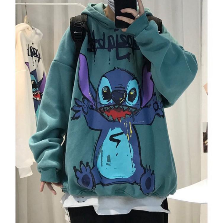 Áo Hoodie Unisex Chuột Stitch chất Liệu Nỉ Bông Xuất Hàn Cao Cấp