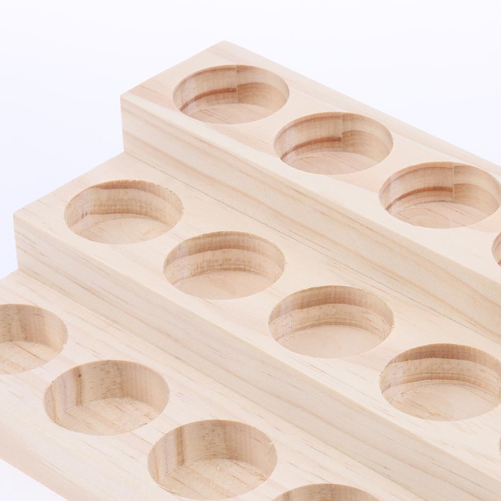 2x Wooden Essential Oil Tray Organizer Rack Salon Home Oil Display And Storage
