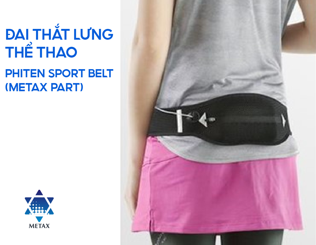 Đai lưng chạy bộ, tập gym, thể thao Phiten sport belt metax part (bản có túi đựng) AP215062