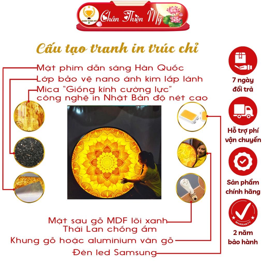 Đèn Thờ Hào Quang Phật Tranh Trúc Chỉ Tròn, Trang Trí Bàn Thờ, Hào Quang Trúc Chỉ Mandala TC-HQ-09