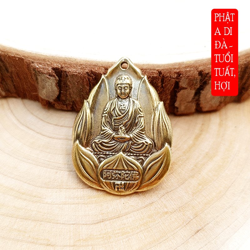Dây chuyền mặt Phật Bản Mệnh hoa sen bằng đồng - MV02