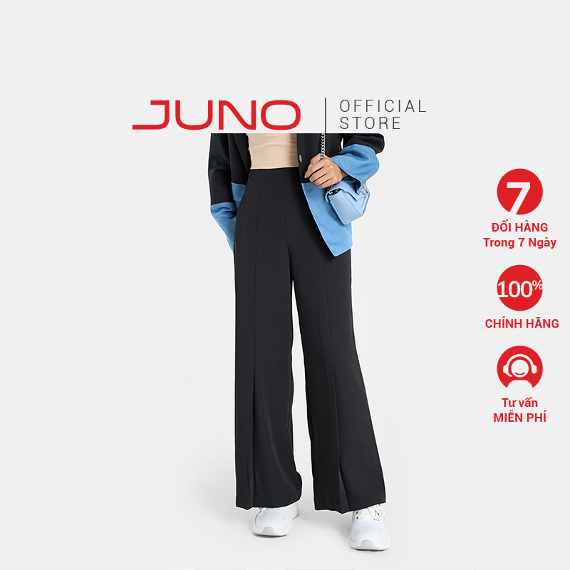 Quần Xếp Ly Nữ Thời Trang JUNO Ống Suông Rộng JNQDA024