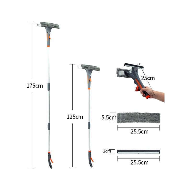 Cây lau kính cán dài có bình xịt tự động - chổi lau kính xịt nước tự động