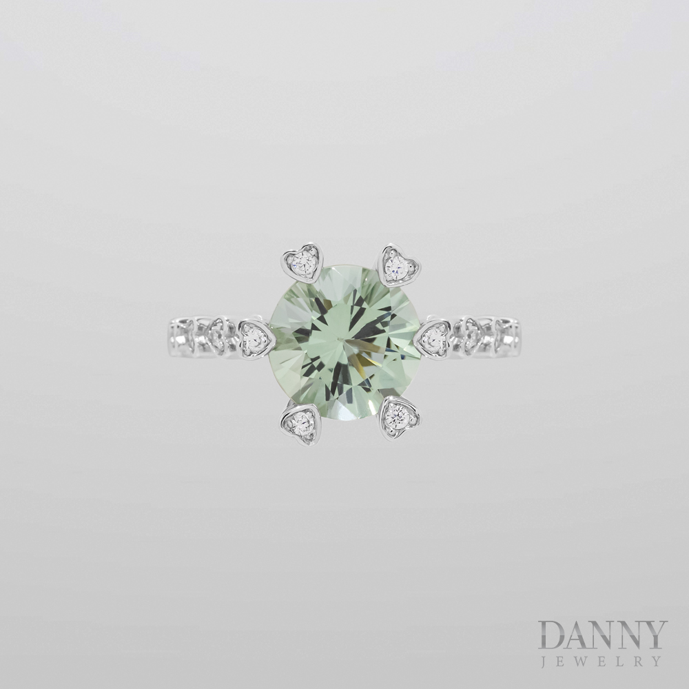 Nhẫn Nữ, Bạc 925 cao cấp, Đá Chủ Green Quartz:3.00cts, Xi Rhodium - SPLRA759A