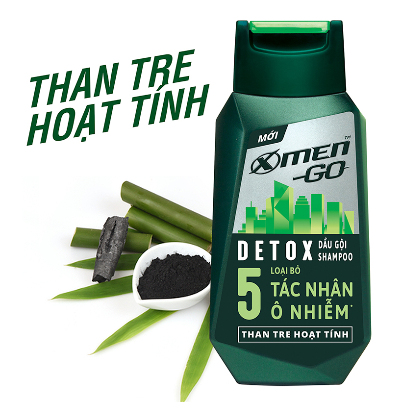 Dầu gội X-Men Go DETOX Than Tre Hoạt Tính 370G