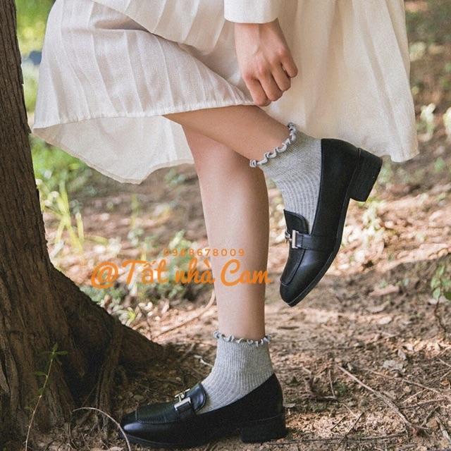 Tất vớ cổ cao nữ vớ cổ cao nam ulzzang len lông thỏ Vintage CỔ LỬNG BÈO tất nam cổ ngắn Tất vintage