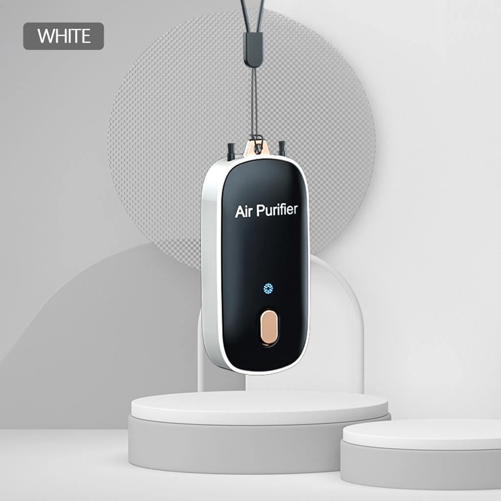 2X Portable Personal Necklace Air Purifier Wearable Freshener Air Cleaner White