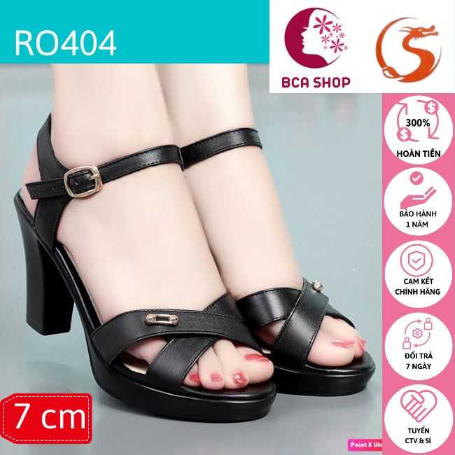 Giày SANDAL cao gót nữ thời trang cao cấp ROSATA mẫu RO404 duyên dáng và đẳng cấp