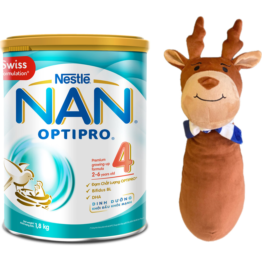 Sữa Bột Nestle NAN Optipro 4 (1.8kg) - Tặng Gối Ôm Tuần Lộc