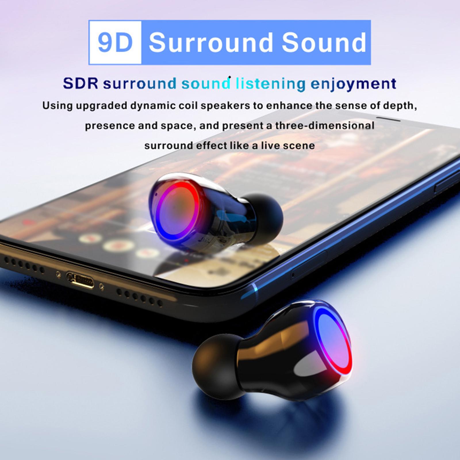 M12 Mini Earbuds BT5.0 True Wireless Headphones Smart In-Ear Headset with Mic Charging Box Digital Display Pick Up Automatic Pairing