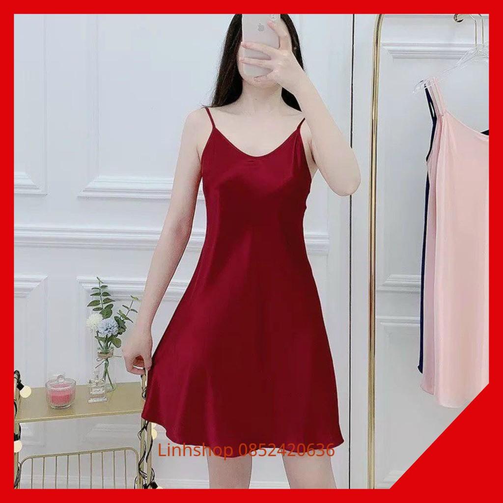 Váy ngủ 2 dây lụa satin đẹp sexy, quyến rũ LOẠI 1