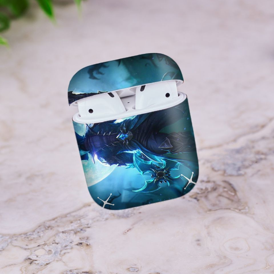 Miếng dán skin chống bẩn cho tai nghe AirPods in hình Liên Quân - Valhein Hoàng Tử Quạ - LQM019 (bản không dây 1 và 2